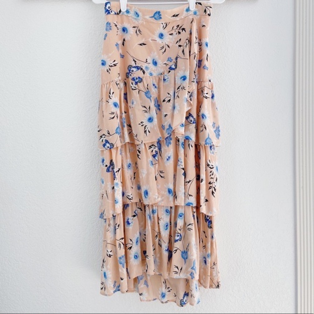 Ann Taylor floral tiered ruffle skirt